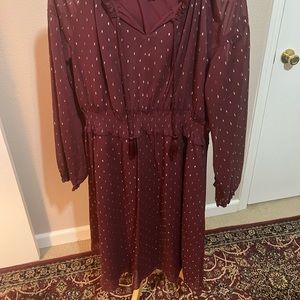 long sleeved maroon dress by DIP